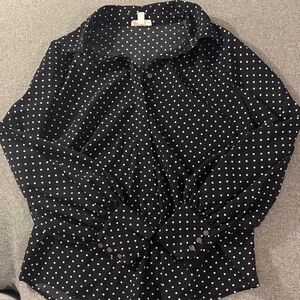 5/$15- Black Polka Dot Blouse
